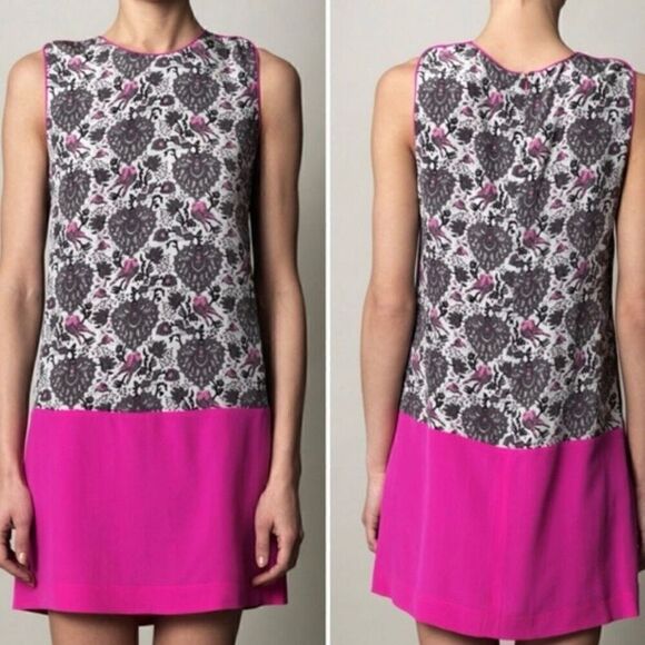 Rebecca Taylor Silk Bird Sleeves Mini Dress Size 2 - Picture 2 of 8